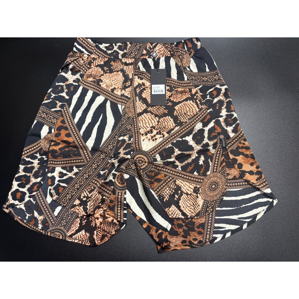 One Teaspoon NWT Rendezvous La Ruby Shorts Brown Animal Print Pull On Sz XS